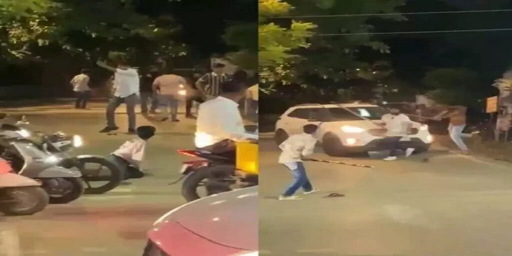 Raipur Gang war : दो गुटों में खूनी संघर्ष, कार पर लाठी-डंडों और पत्थरों से हमला