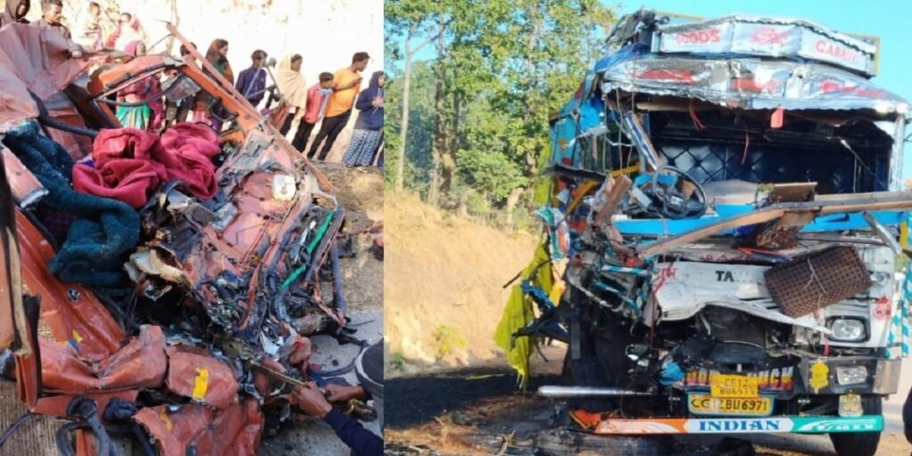 CG में दिल दहला देने वाली दुर्घटना: दो ट्रकों की टक्कर में दोनों ड्राइवरों की मौत, पुलिस जांच में जुटी