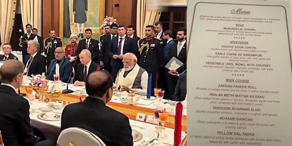 Putin State Dinner Menu: राजकीय रात्रिभोज में पुतिन को परोसा गया कश्मीरी अखरोट चटनी, अचारी बैंगन… देखिए क्या-क्या था मेन्यू में